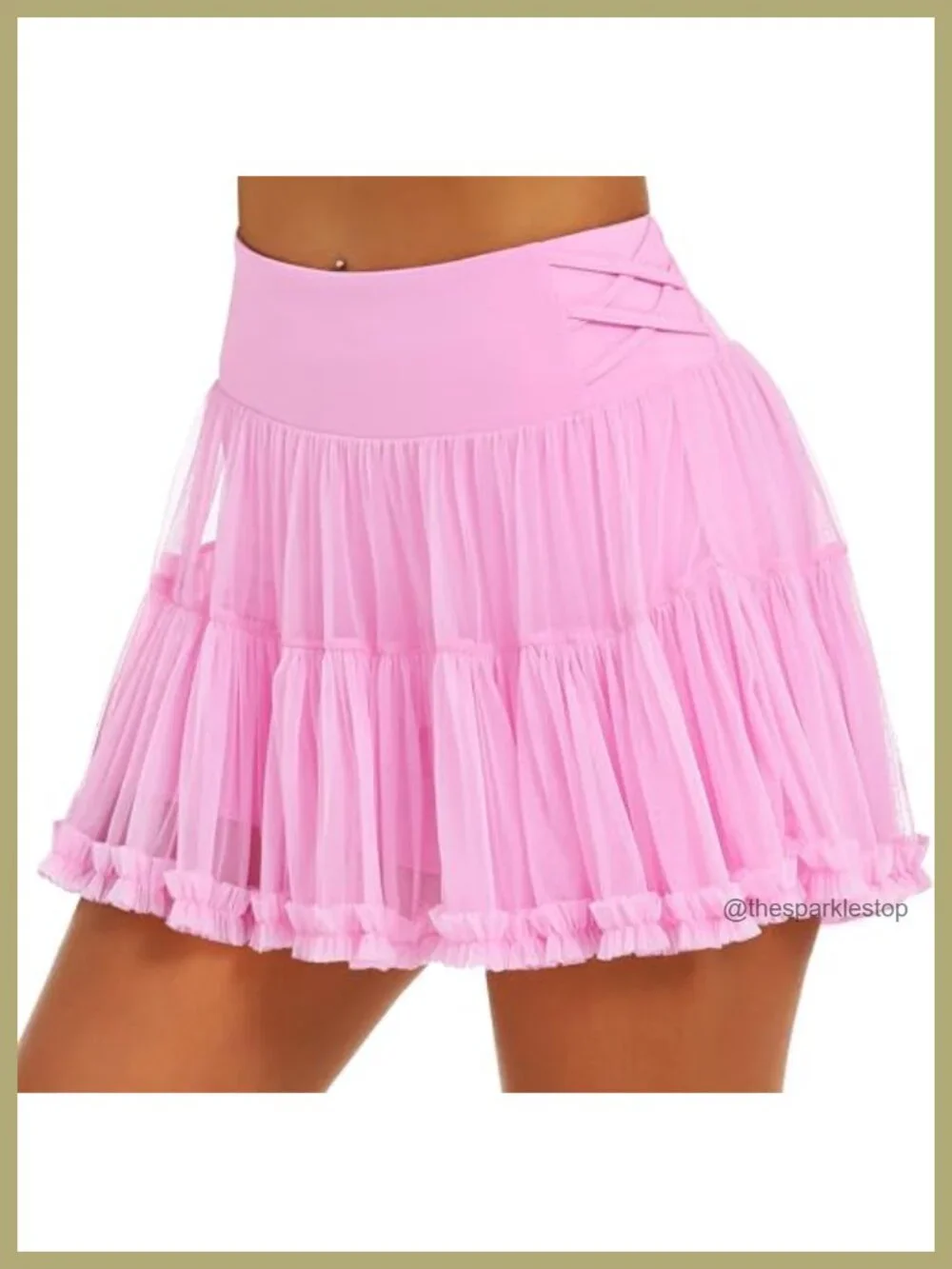 High Waist Athletic Skort with Pockets Ruffle Layered Pleated Tennis Skirt